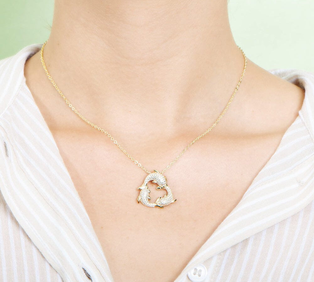 Pavé Nai'a Infinity Pendant Pendant Island by Koa Nani Yellow Gold 