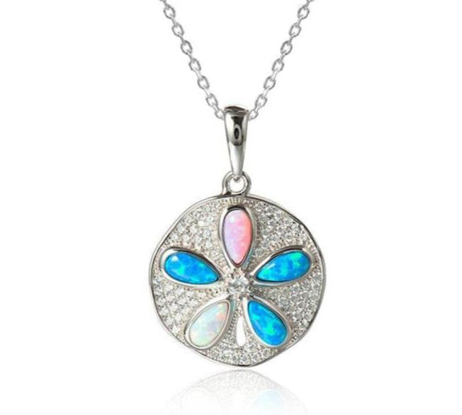 Pavé Opal Sand Dollar Pendant Pendant Island by Koa Nani 