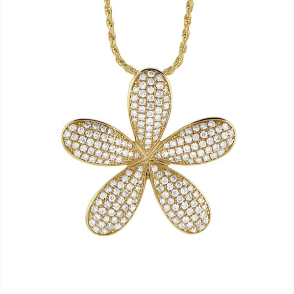 Pavé Pikake Pendant Pendant Island by Koa Nani Yellow Gold 