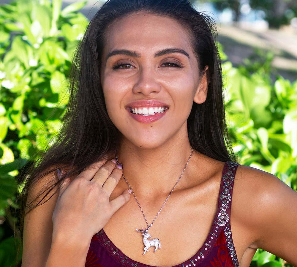 Pavé Prancing Reindeer Pendant Pendant Island by Koa Nani 