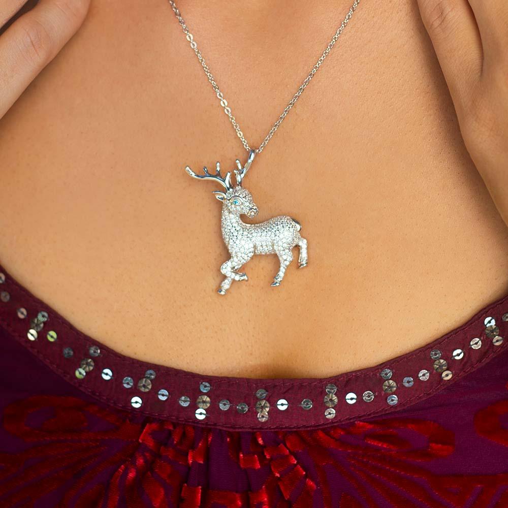 Pavé Prancing Reindeer Pendant Pendant Island by Koa Nani 