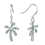 Pavé Retro Palm Tree Hook Earrings Earrings Island by Koa Nani White Gold 