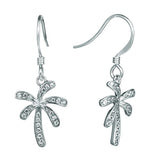 Pavé Retro Palm Tree Hook Earrings Earrings Island by Koa Nani White Gold 