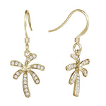 Pavé Retro Palm Tree Hook Earrings Earrings Island by Koa Nani Yellow Gold 