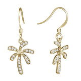 Pavé Retro Palm Tree Hook Earrings Earrings Island by Koa Nani Yellow Gold 