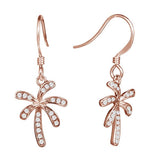 Pavé Retro Palm Tree Hook Earrings Earrings Island by Koa Nani Rose Gold 