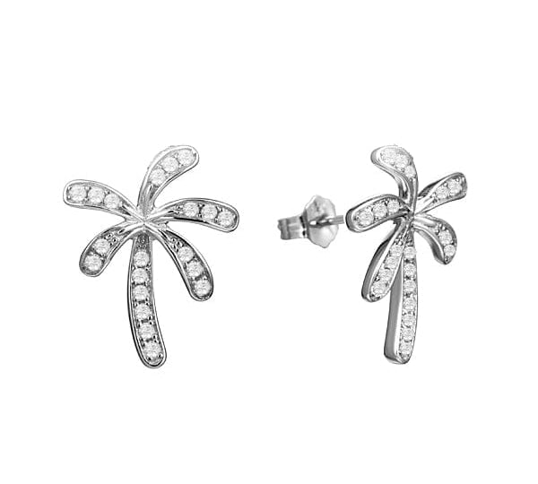 Pavé Retro Palm Tree Stud Earrings Earrings Island by Koa Nani 