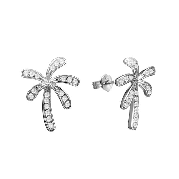 Pavé Retro Palm Tree Stud Earrings Earrings Island by Koa Nani 