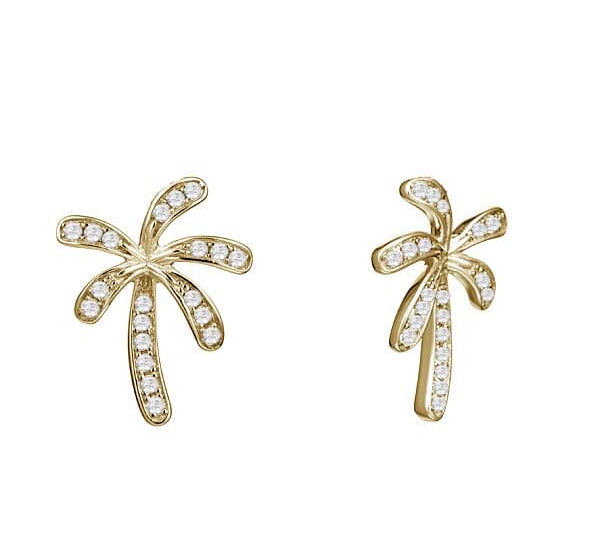 Pavé Retro Palm Tree Stud Earrings Earrings Island by Koa Nani 