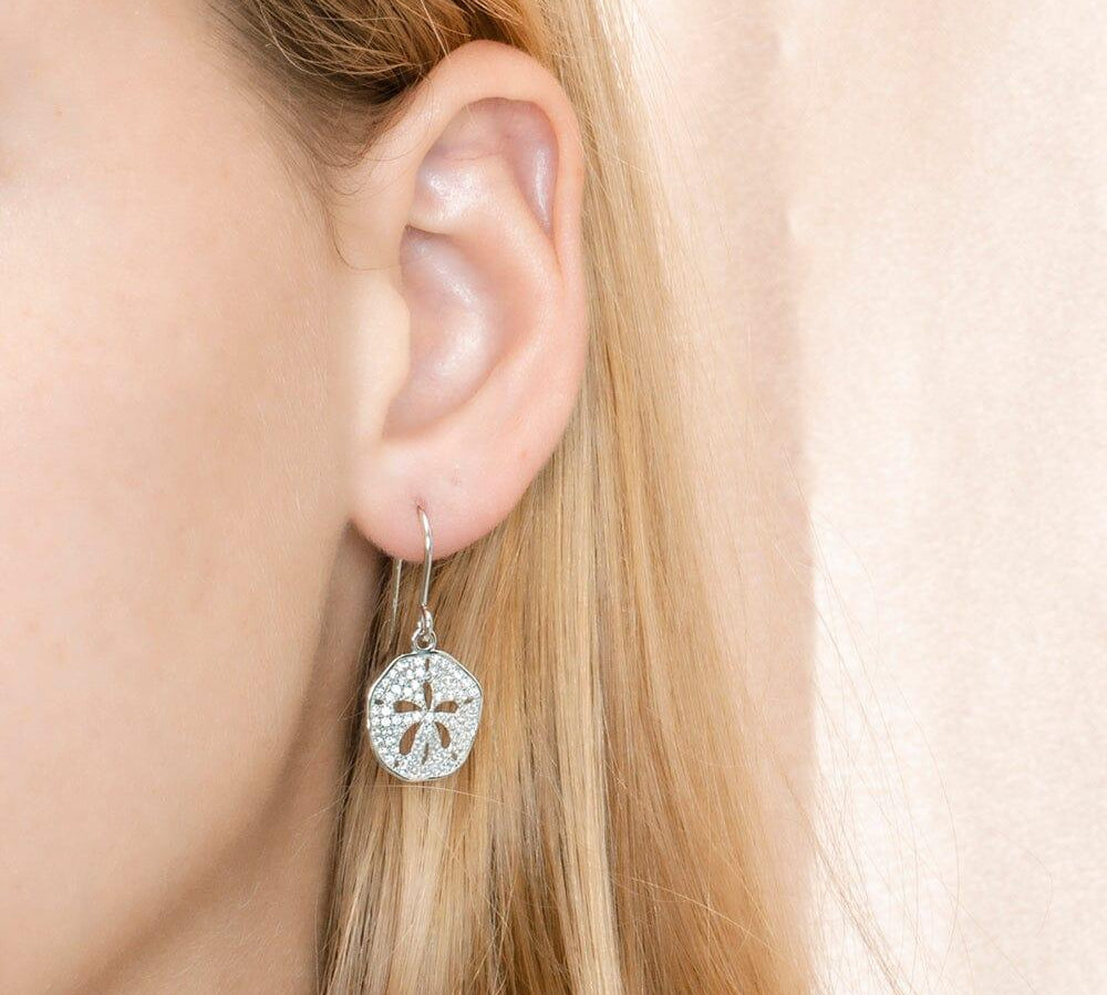 Pavé Sand Dollar Earrings Earrings Island by Koa Nani 