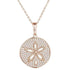 The picture shows a large 14K rose gold pavé sand dollar pendant with diamonds.