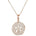 The picture shows a medium 14K rose gold pavé sand dollar pendant with diamonds.