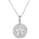The picture shows a medium 14K white gold pavé sand dollar pendant with diamonds.