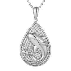 Pavé Shark Teardrop Pendant Pendant Island by Koa Nani 