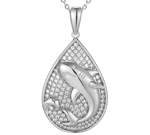 Pavé Shark Teardrop Pendant Pendant Island by Koa Nani 