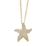Pavé Starfish Pendant Pendant Island by Koa Nani Yellow Gold 