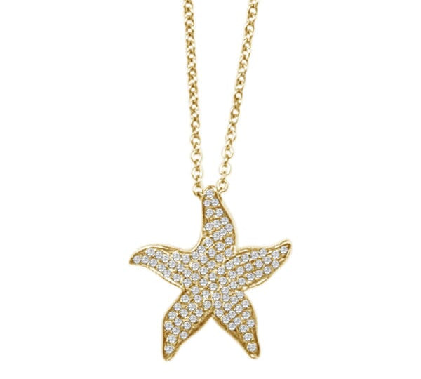 Pavé Starfish Pendant Pendant Island by Koa Nani Yellow Gold 