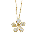 Pavé Sunrise Plumeria Pendant Pendant Island by Koa Nani Yellow Gold 