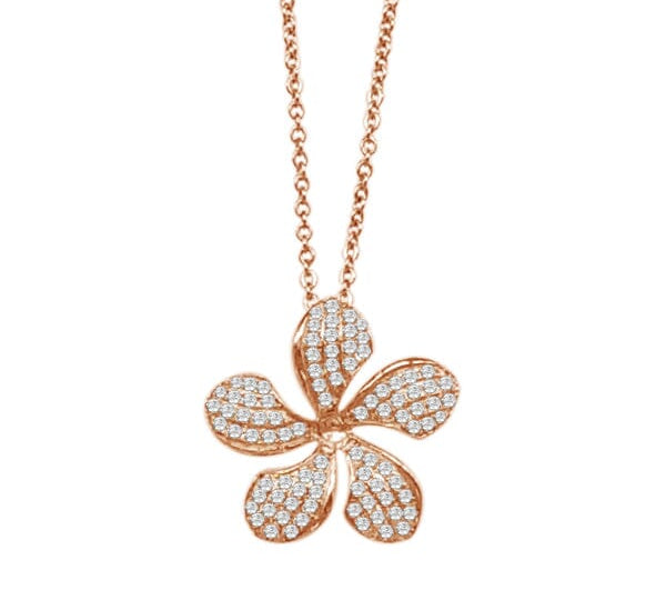 Pavé Sunrise Plumeria Pendant Pendant Island by Koa Nani Rose Gold 