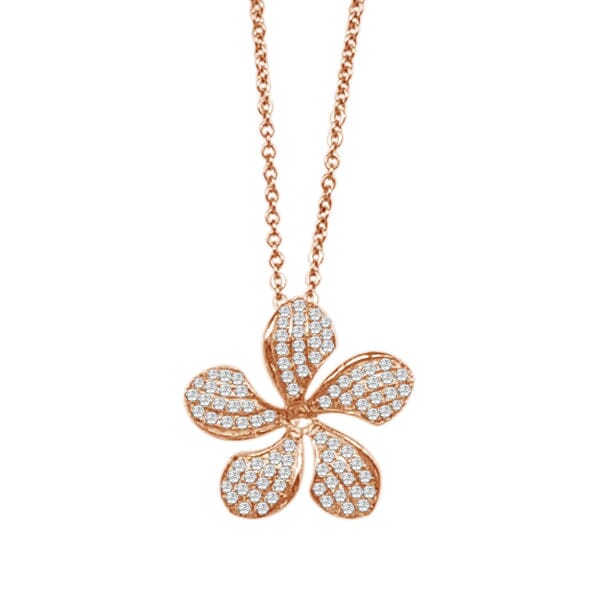 Pavé Sunrise Plumeria Pendant Pendant Island by Koa Nani Rose Gold 