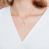 Pavé Sunrise Plumeria Pendant Pendant Island by Koa Nani 