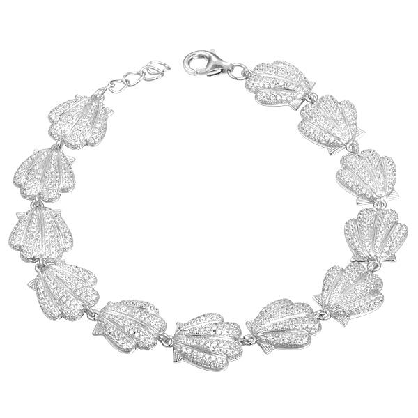 Pavé Sunrise Seashell Bracelet Bracelet Island by Koa Nani White Gold 