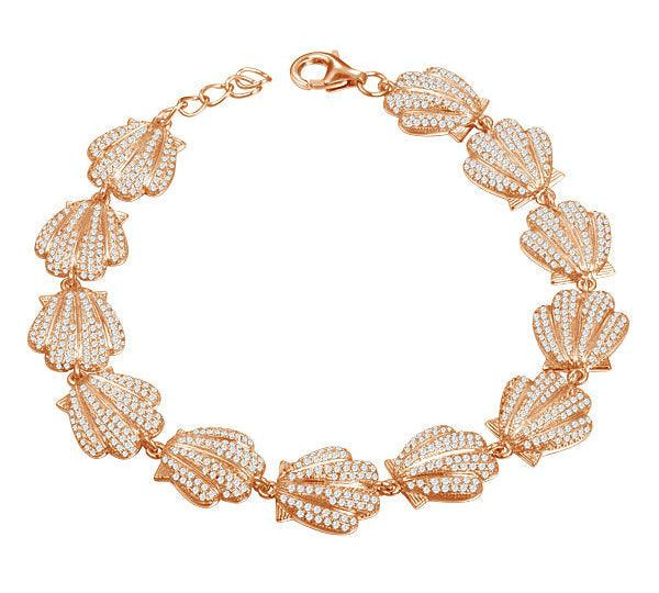 Pavé Sunrise Seashell Bracelet Bracelet Island by Koa Nani Rose Gold 