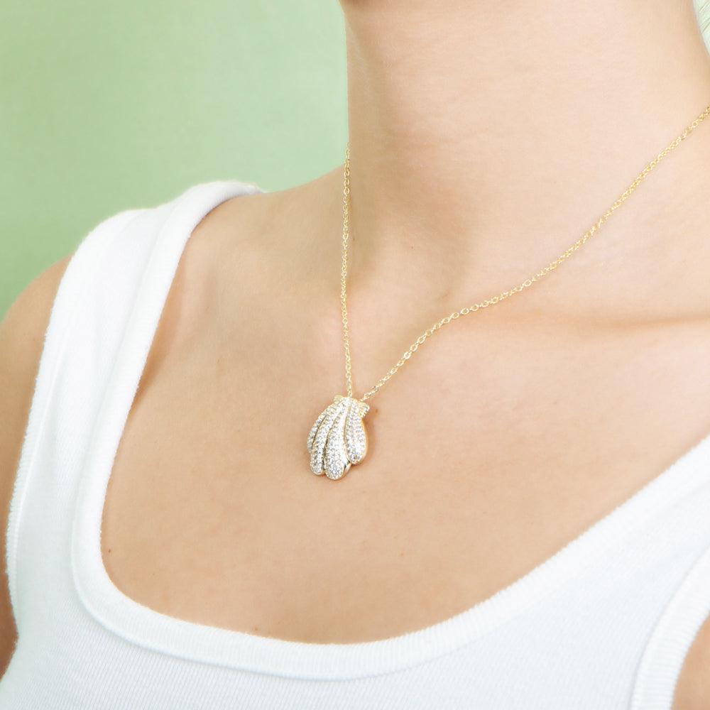 Pavé Sunrise Seashell Pendant Pendant Island by Koa Nani 