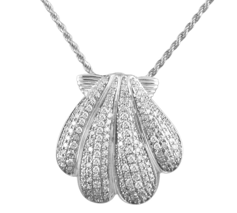 Pavé Sunrise Seashell Pendant Pendant Island by Koa Nani White Gold 