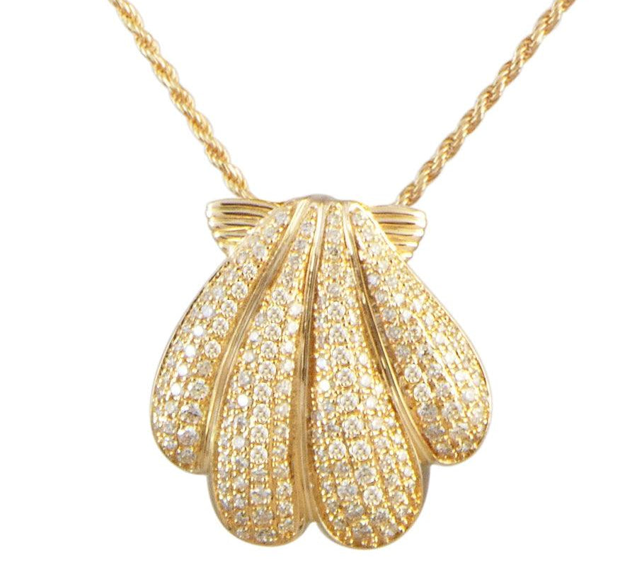 Pavé Sunrise Seashell Pendant Pendant Island by Koa Nani Yellow Gold 