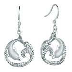 Pavé Swimming with Nai'a Hook Earrings Earrings Island by Koa Nani White Gold 