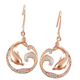 Pavé Swimming with Nai'a Hook Earrings Earrings Island by Koa Nani Rose Gold 