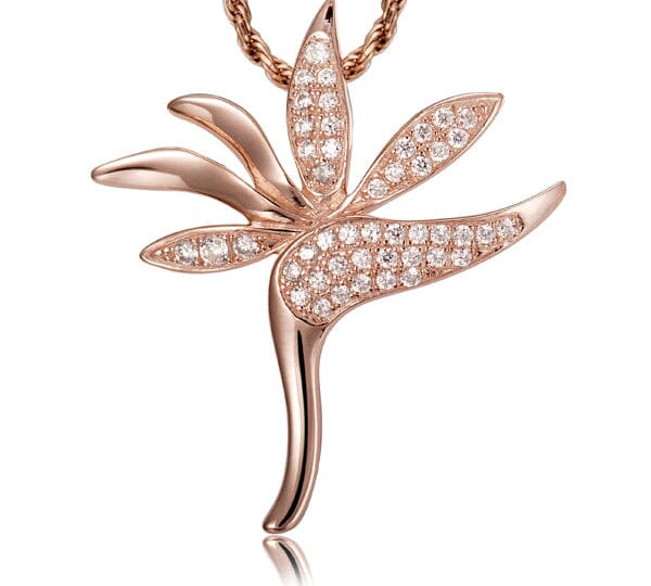 Pavé Tropical Bird of Paradise Pendant Pendant Island by Koa Nani Rose Gold 