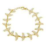 Pavé Whale Tail Bracelet Bracelet Island by Koa Nani Yellow Gold 