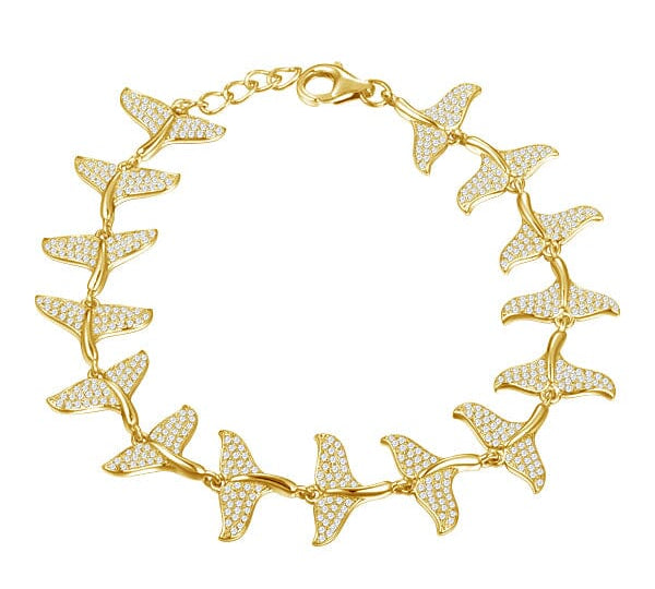 Pavé Whale Tail Bracelet Bracelet Island by Koa Nani Yellow Gold 