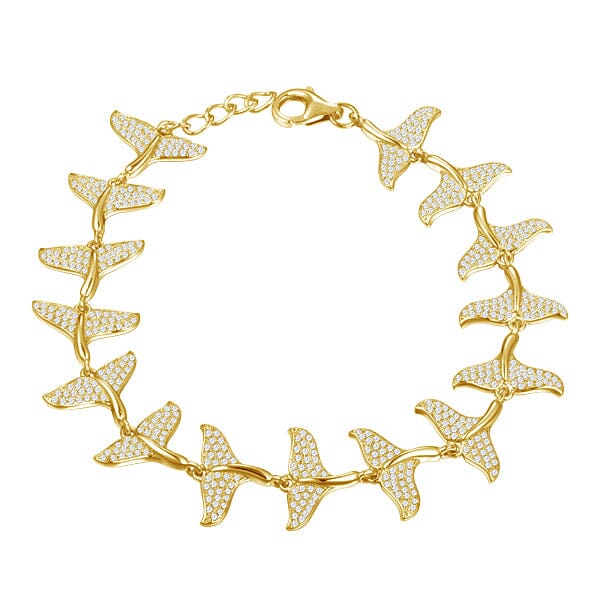 Pavé Whale Tail Bracelet Bracelet Island by Koa Nani Yellow Gold 