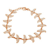 Pavé Whale Tail Bracelet Bracelet Island by Koa Nani Rose Gold 