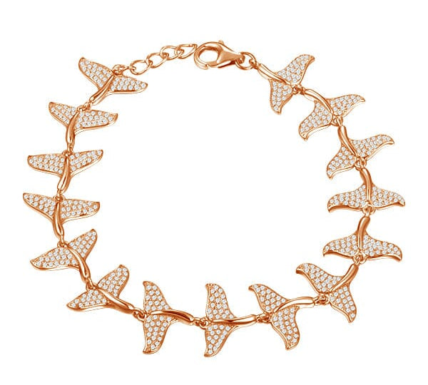 Pavé Whale Tail Bracelet Bracelet Island by Koa Nani Rose Gold 