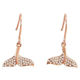 Pavé Whale Tail Earrings Earrings Island by Koa Nani Rose Gold 