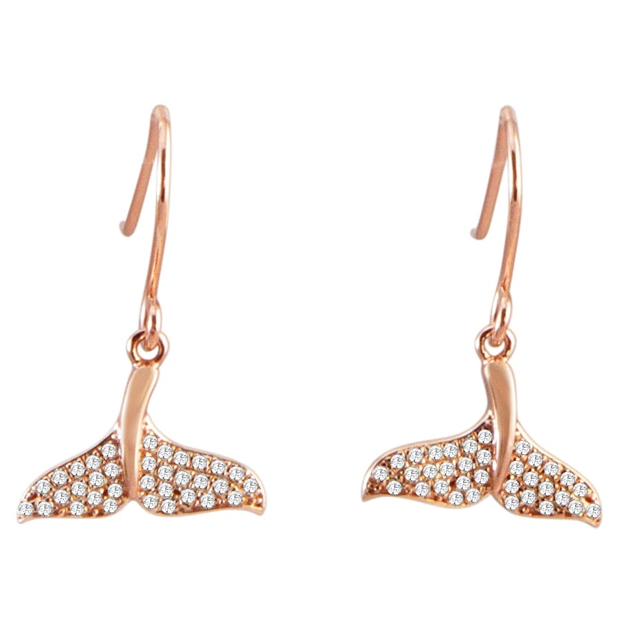Pavé Whale Tail Earrings Earrings Island by Koa Nani Rose Gold 