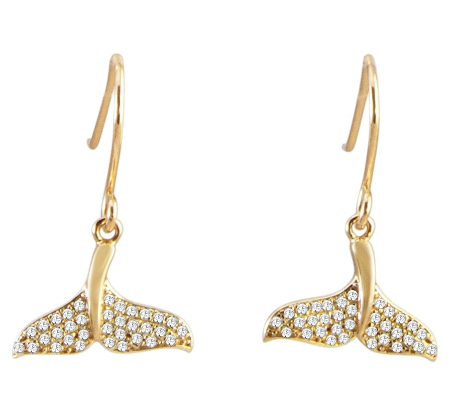 Pavé Whale Tail Earrings Earrings Island by Koa Nani 