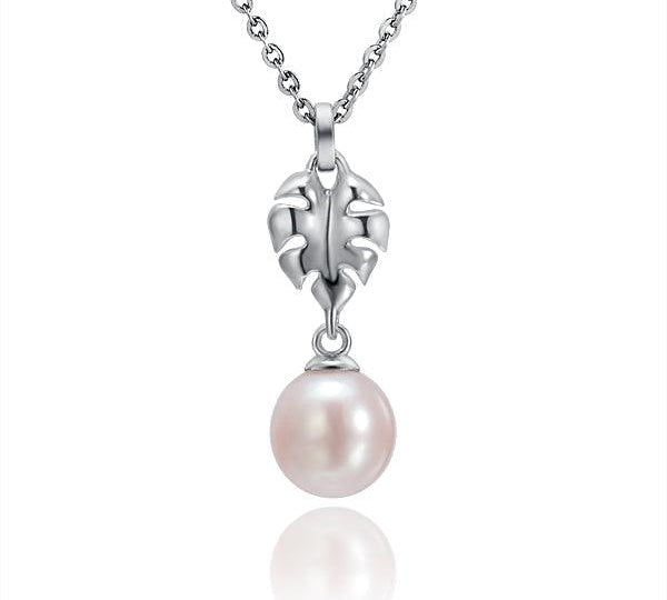 Pearl Alocacia Leaf Pendant Pendant Island by Koa Nani Akoya Pearl 