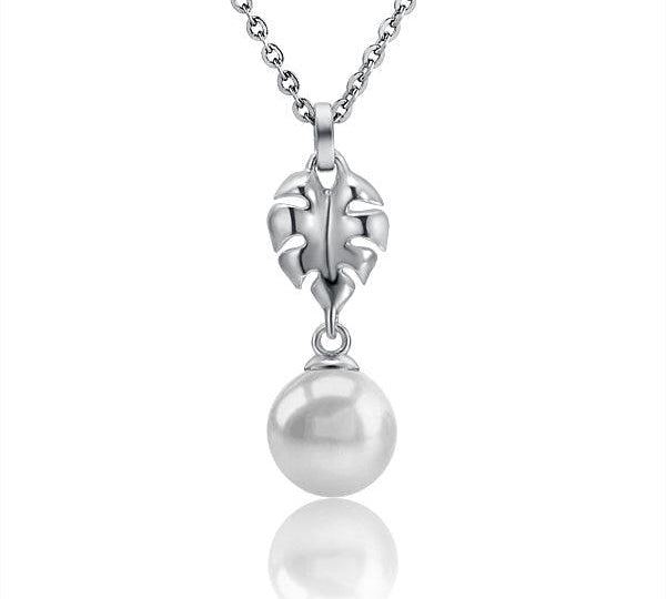 Pearl Alocacia Leaf Pendant Pendant Island by Koa Nani Freshwater Pearl 