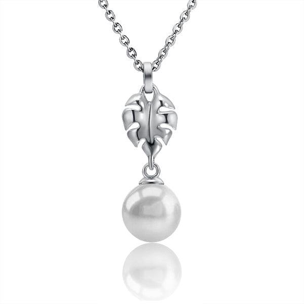Pearl Alocacia Leaf Pendant Pendant Island by Koa Nani Freshwater Pearl 