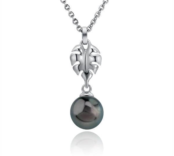 Pearl Alocacia Leaf Pendant Pendant Island by Koa Nani Tahitian Pearl 