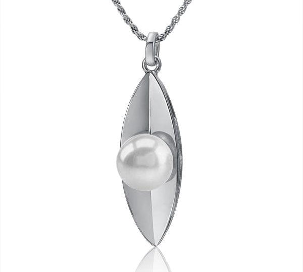 Pearl Banana Leaf Pendant Pendant Island by Koa Nani Freshwater Pearl 