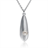 Pearl Banana Leaf Raindrop Pendant Pendant Island by Koa Nani Akoya Pearl 