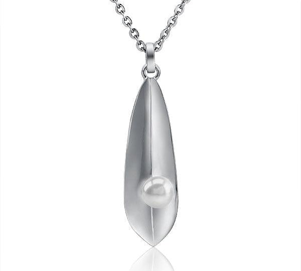 Pearl Banana Leaf Raindrop Pendant Pendant Island by Koa Nani Freshwater Pearl 