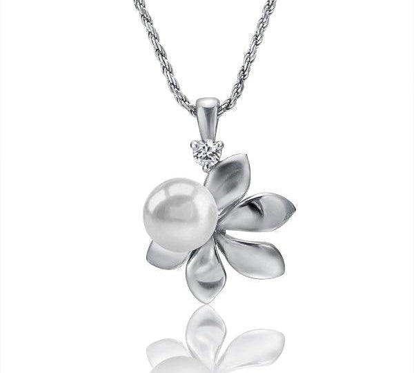 Pearl Blooming Naupaka Pendant Pendant Island by Koa Nani Freshwater Pearl 