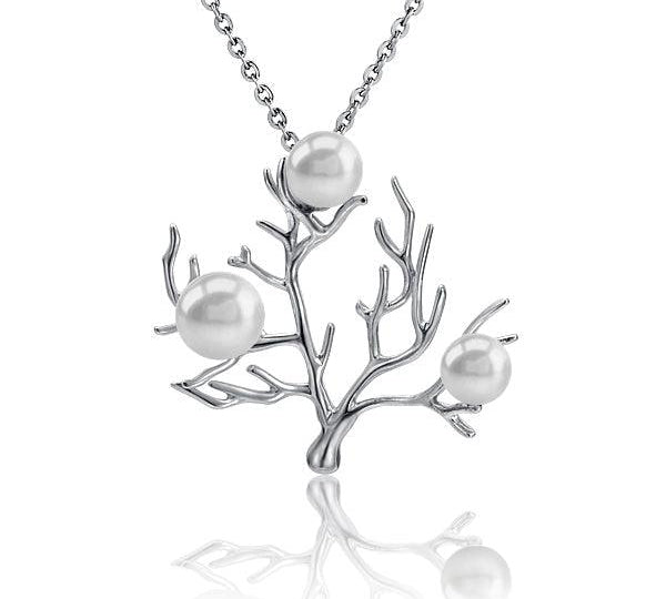 Pearl Coral Pendant Pendant Island by Koa Nani Freshwater Pearl White Gold 